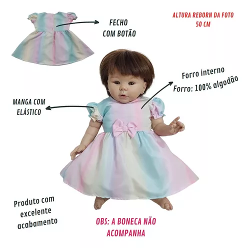 vestido infantil acompanha roupa da boneca 2 ao 8 anos