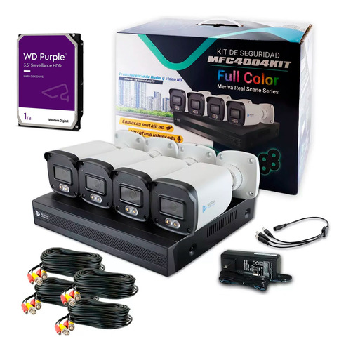 Kit Full Color 2mp 4 Cámaras Ip67 Con Micrófono + Dd De 1tb
