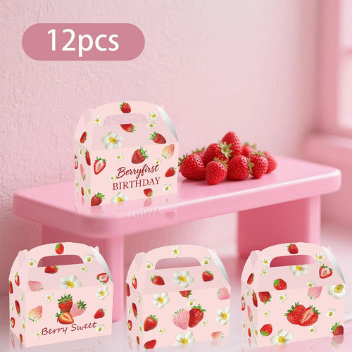 12 Cajas De Regalo Para Fiestas De Fresas, Cajas De Regalo,