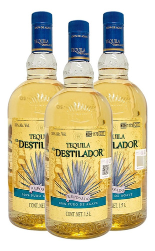 Tripack Tequila Destilador Reposado 1.5l