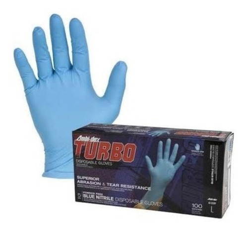 Guantes Nitrilo Descartable Certificado Turbo (cajax100 Und)