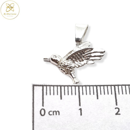 Imagen 4 de 6 de Dije Plata Colibri 20x16 Mm