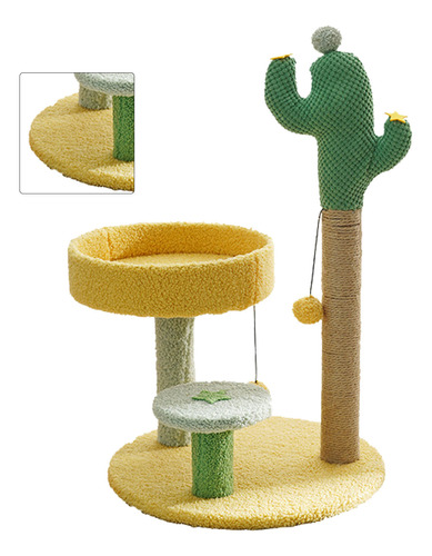 Barra Rascadora Para Gatos, Árbol, Sisal, Forma De Cactus