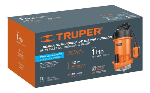Imagen 2 de 4 de Bomba Sumergible Cuerpo De Hierro 1 Hp Truper 100171