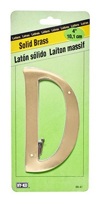 Letra D Dorada De 10.1 Cm