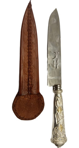 Cuchillo Criollo Modelo Verijero De Plata Y Oro