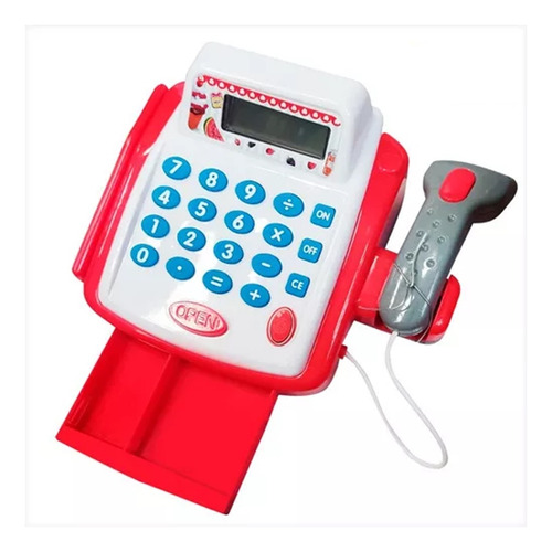 1 Caja Registradora Con Calculadora De Juguete B1033435 Color Rojo