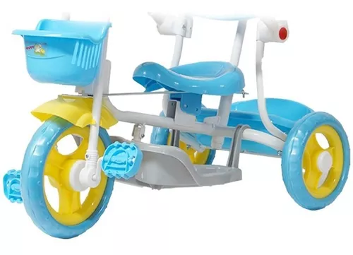 Triciclo Motoca Infantil Passeio Rosa com Empurrador e Cobertura BW003-R  IMPORTWAY