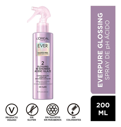 Everpure Tratamiento Capilar Glossing Sin Sulfato Spray 200m