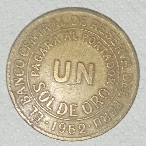 Moneda Peruana De Un Sol De Oro De 1962