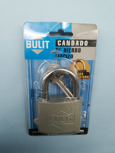 Candado Bulit De Hierro Macizo Con Aro Cementado 60mm