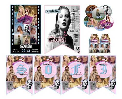 Kit Imprimible Personalizado -taylor Swift - #todos Álbumes