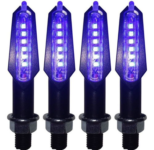 Direccionales Moto Led Universal 4pz Benelli Tnt 25n Azul