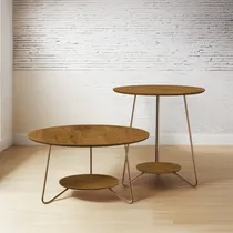 Comprar Set Mesa Ratona + Mesa Auxiliar Lateral Living Estante Deco