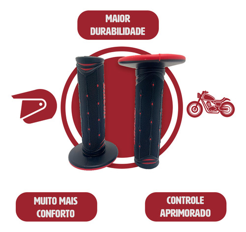 Par Manopla Punho Bicicleta Bike Circuit Speed Cor Preto/vermelho