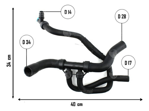 Manguera Inferior  Fiat Uno, Siena, Palio Forza 1.4 Pulpo