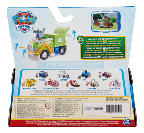Paw Patrol 6068854 Vehículo Verde De Rocky Verde