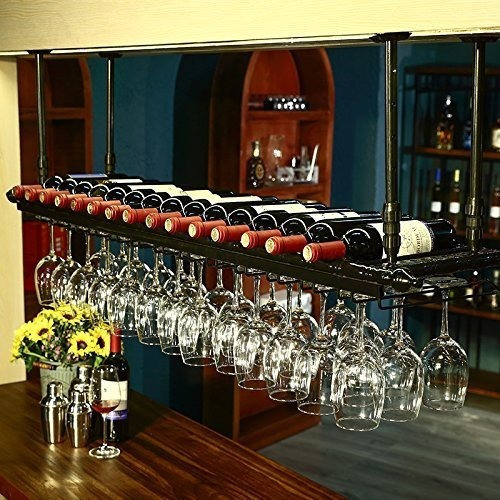 Wgx Wine Bar Wall Rack 60 '', Barra De Vidrio Rack Y
