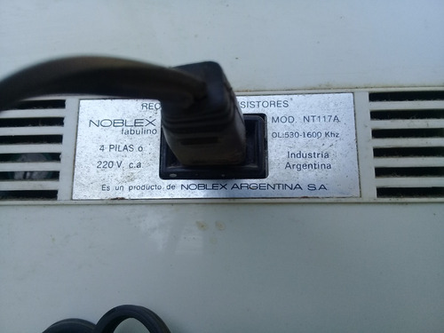 Radio Noblex Fabulino Mod N T 117 A