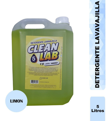 Detergente Lavavajillas Biodegradable X 5 Lts Clean Lab F33