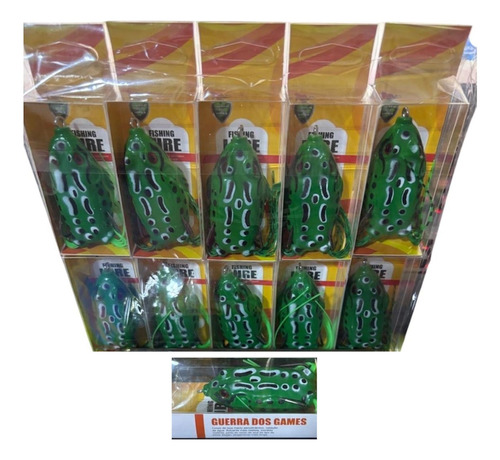 10 Isca Artificial - Frog Sapo Anti Enrosco Sapinho Iscas Rã Cor Verde Guerra Dos Games