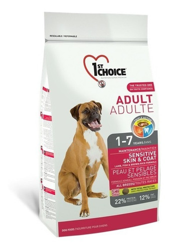 Imagen 1 de 2 de Alimento Para Perro 1st Choice Adulto Piel Sensible 7 Kg 