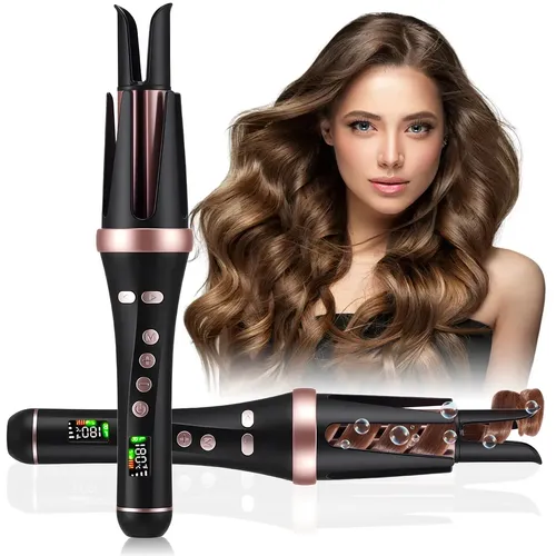 Forestory Modelador De Cachos Profissional Automático 32mm Giro Automático Rotação Automática Regulagem De Temperat... Preto 127/220v