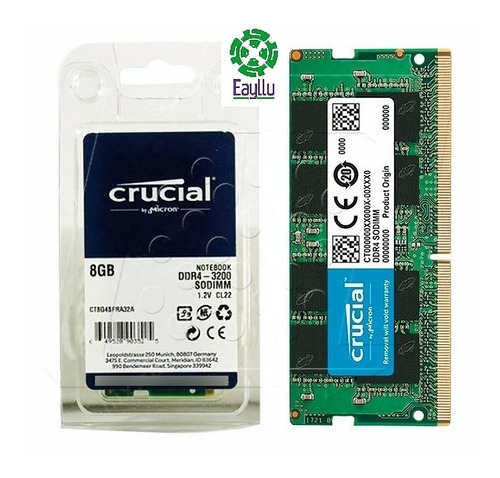 Memoria Ram Crucial 8gb Ddr4 3200 Ct8g4sfra32a Pc4-25600