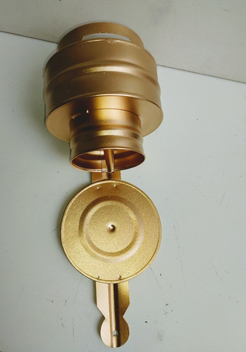 Antigo Lampiao Parede Ou Mesa Dourado De Zinco Reformado.