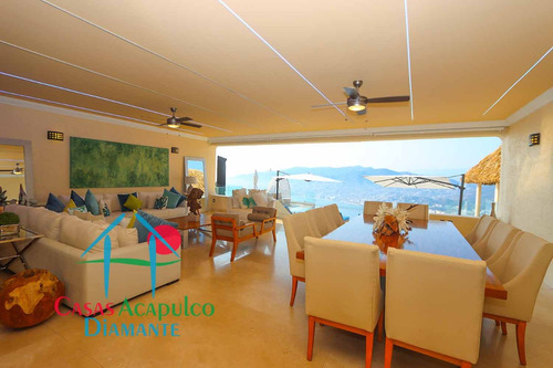 Cad Villa Emiliano. Con Terraza Con Alberca, Sala, Comedor, Bbq Y Vista A La Bahía De Acapulco