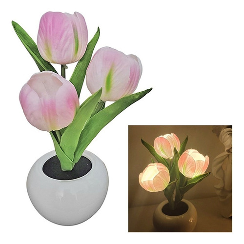 Lámpara De Noche Led Con Diseño De Tulipanes