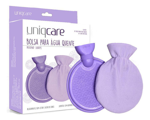 Bolsa Para Água Quente Uniqcare Round Shape 800ml Lilás