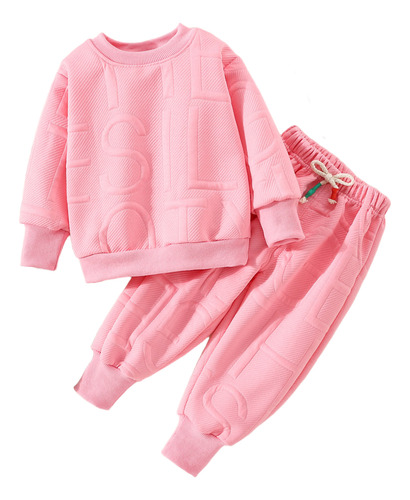 Conjunto De Rosa Sudadera Cálido Y Cómodo Para Bebé 1-4 Años Rosa 18-24 M