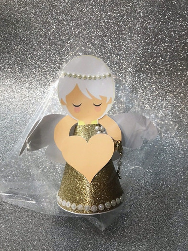 Imagem 1 de 4 de Topo De Bolo Topper Personalizado Anjinho Para Batizado