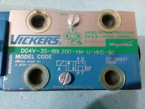 Valvula Direccional Vickers Mod. Dg4v-3s-8bl200-vm-u-hh5-60