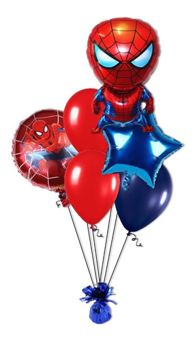 Globo  Spiderman +estrella +rendondo+ Latex 3 Con Helio