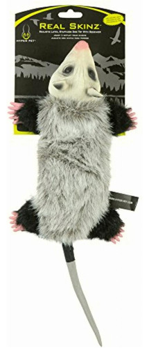 Hyper Pet Real Skinz Plush Dog Toy With Squeaker, Opossum