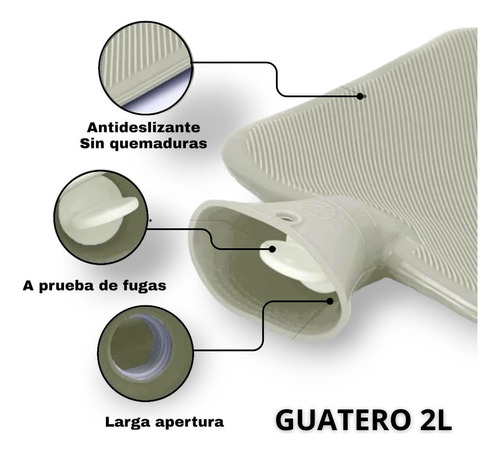 Guatero Bolsa De Agua 2 Litros Con Funda Térmica