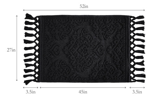 Jean Pierre - Ricardo Bath Mat, Alfombras De Baño Con Flecos