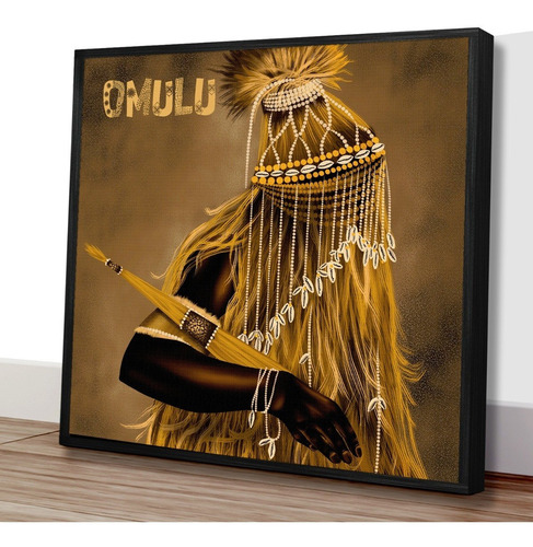 Imagem 2 de 3 de Quadro Decorativo 40x40 - Orixá Candomblé Omulu