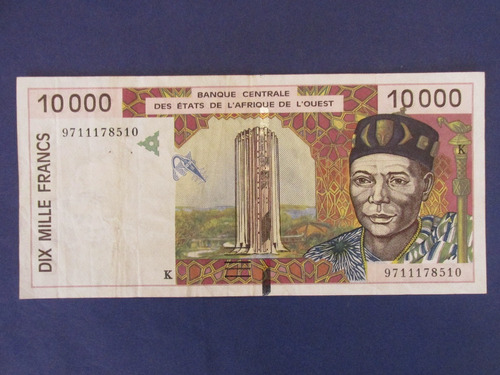 Antiguo Billete Banco De Senegal 10.000 Francos Africa Raro