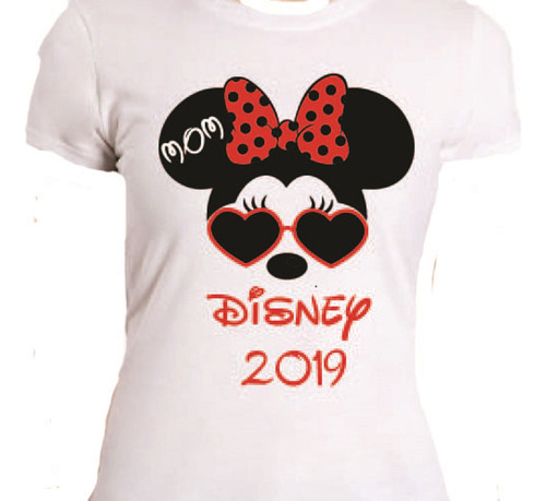 1 Playeras Blancas  Viaje Familia Disney, Mickey Y Minnie 