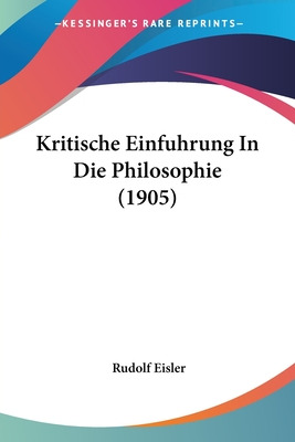 Libro Kritische Einfuhrung In Die Philosophie (1905) - Ei...