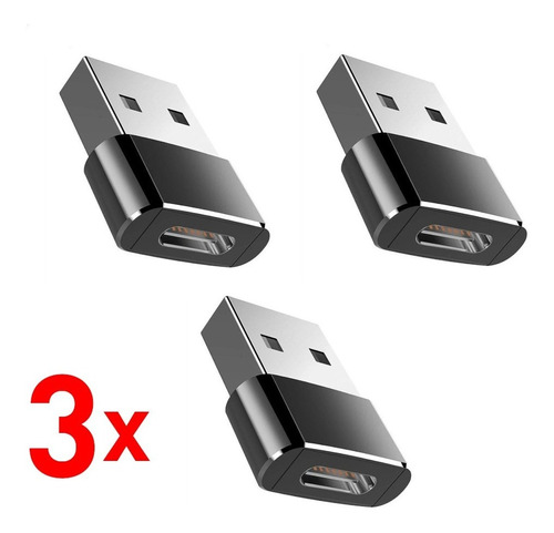 Pack 3u: Adaptador Usb-c Hembra A Usb-a (usb Clásico) Macho 