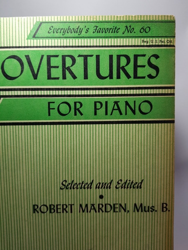 Imagen 5 de 10 de Antiguas Partituras Standard Overtures Piano N°60 Mag 56595