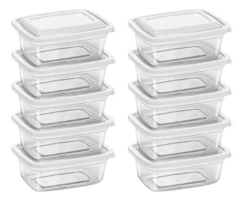 10 Potes Transparente Marmita Fitness 1000ml Bpa Free