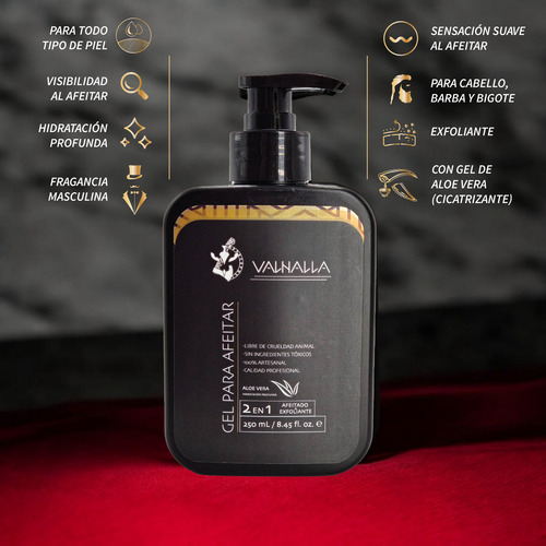 Gel Para Afeitar Con Aloe Vera Valhalla Barber 250 Ml