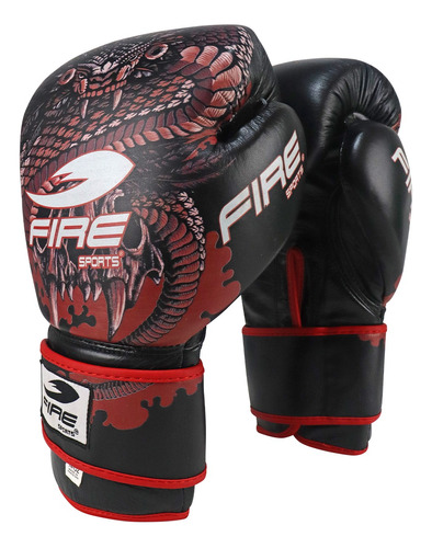 Guantes De Box Fire Sports M1 100% Piel Negro/1214