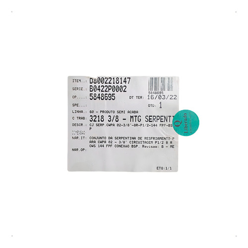 Serpentina De Resfriamento Titanium Trane Cwpa 3/8 Col00991b