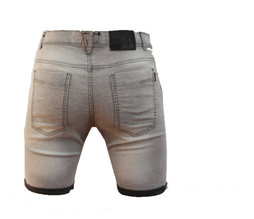 Bermuda Jean Elastizada Gris Lavado